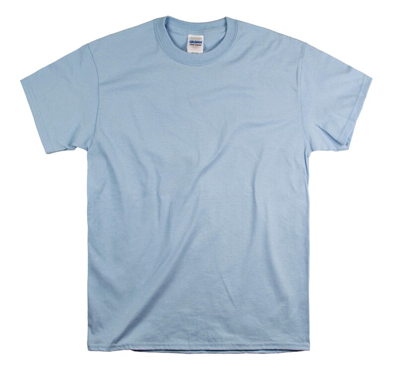 Custom Text T-Shirt: Personalized Unisex Cotton Tee Light Blue