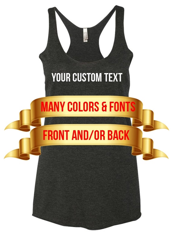 Ladies Add Your Own Text and Design Custom Personalized Sleeveless Tank Tops Ladies Add Your Own Text and Design Custom Personalized Sleeveless Tank Tops