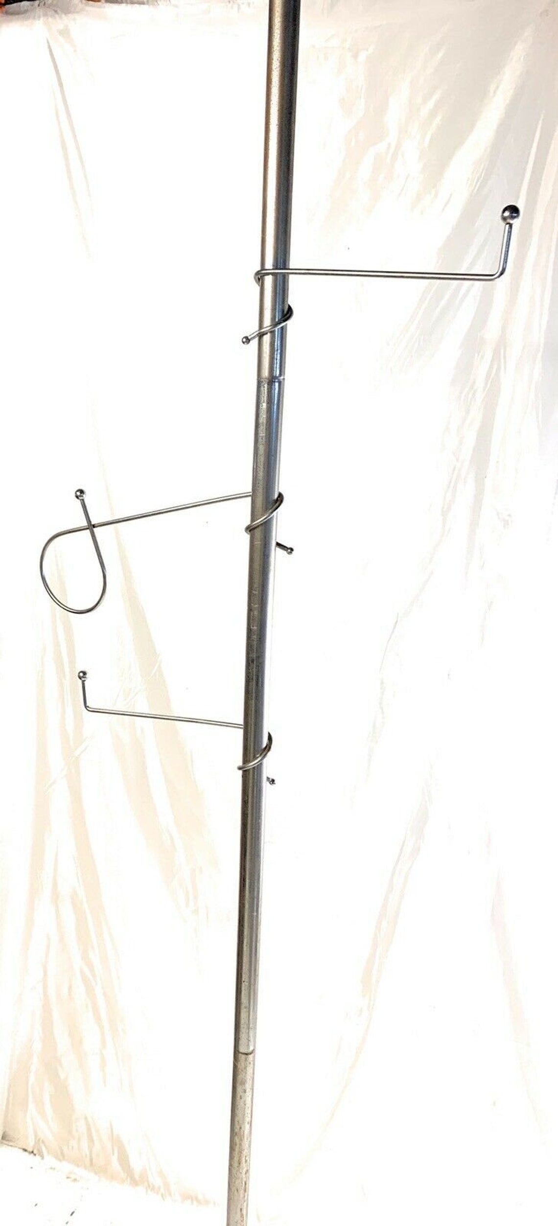 Vintage Mid Modern Century Chrome Bathroom Tension Towel Rack Etsy