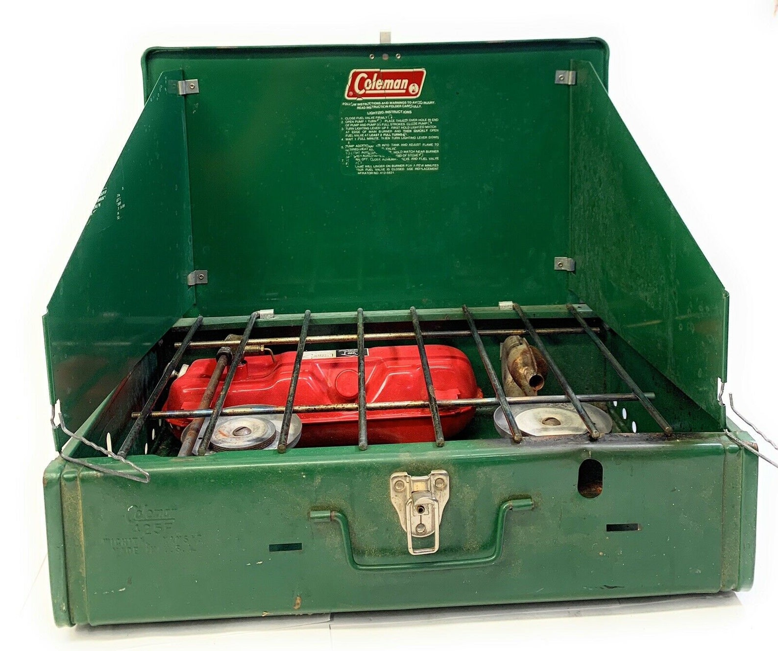 Coleman 2 Burner Camp Stove Model 425F Vintage 1982 Made In Etsy
