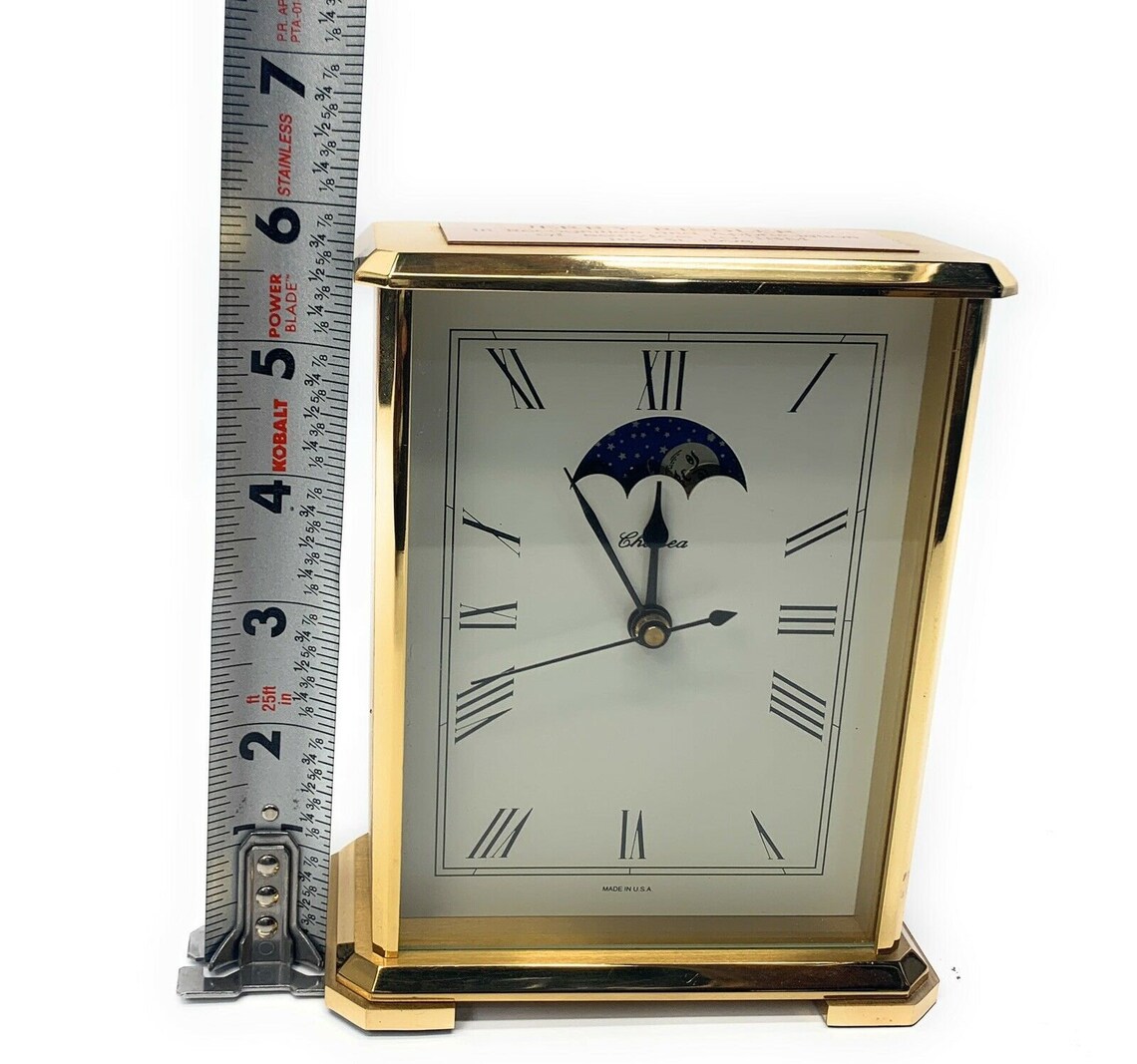 Vintage Chelsea Moon Phase Hermle Quartz 2100 Brass Heavy Etsy