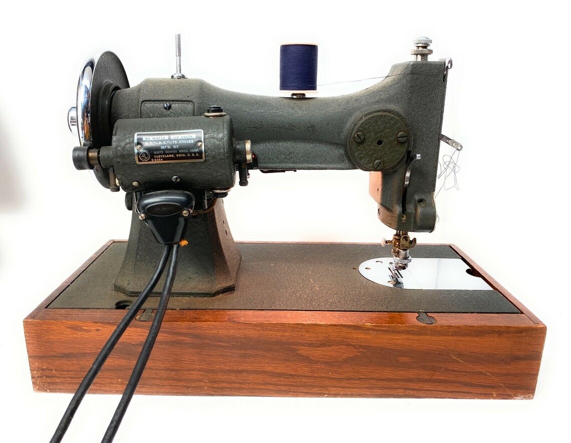 Vintage White Rotary Electric Sewing Machine Series 77 | Etsy