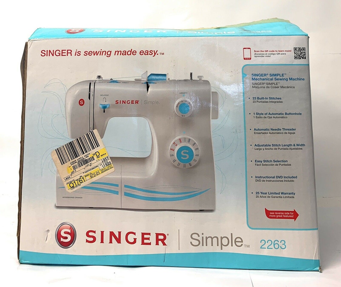 Singer Simple 2263 Sewing Machine w/ Pedal Manual CD Disc Etsy