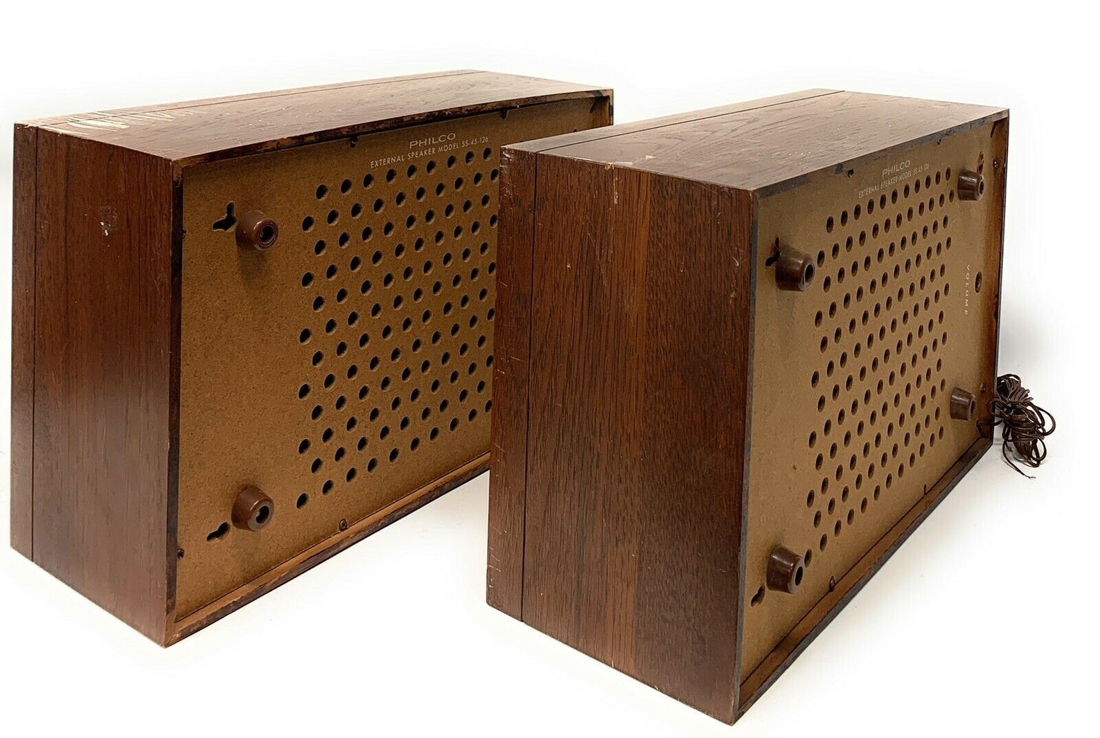 Vintage Solid Wood Philco Bookcase Speakers Model SS45126 Etsy