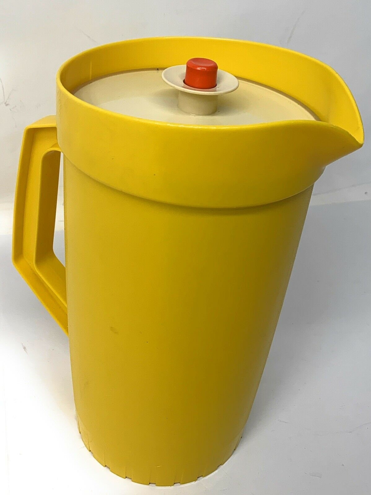Vintage Tupperware Pitcher Half Gallon Yellow 80011 Push Etsy