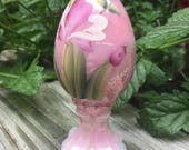 Sale Fenton Egg on Pedestal Signed Painted by B Williams 1282 2500 Excellent Condition 1 1 2 quot Diameter 4 quot high