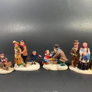 Lemax Townspeople Skating Giving Presents Baptizing Baby Putz Yard Train Porcelain Excellent Vintage Condition Make a Selection