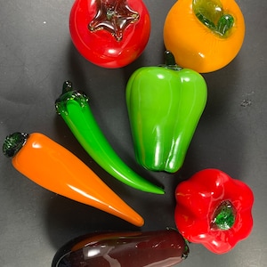 Glass Fruit Vegetables Murano Style Art Glass Accent Curio Piece Excellent Vintage Make a Selection