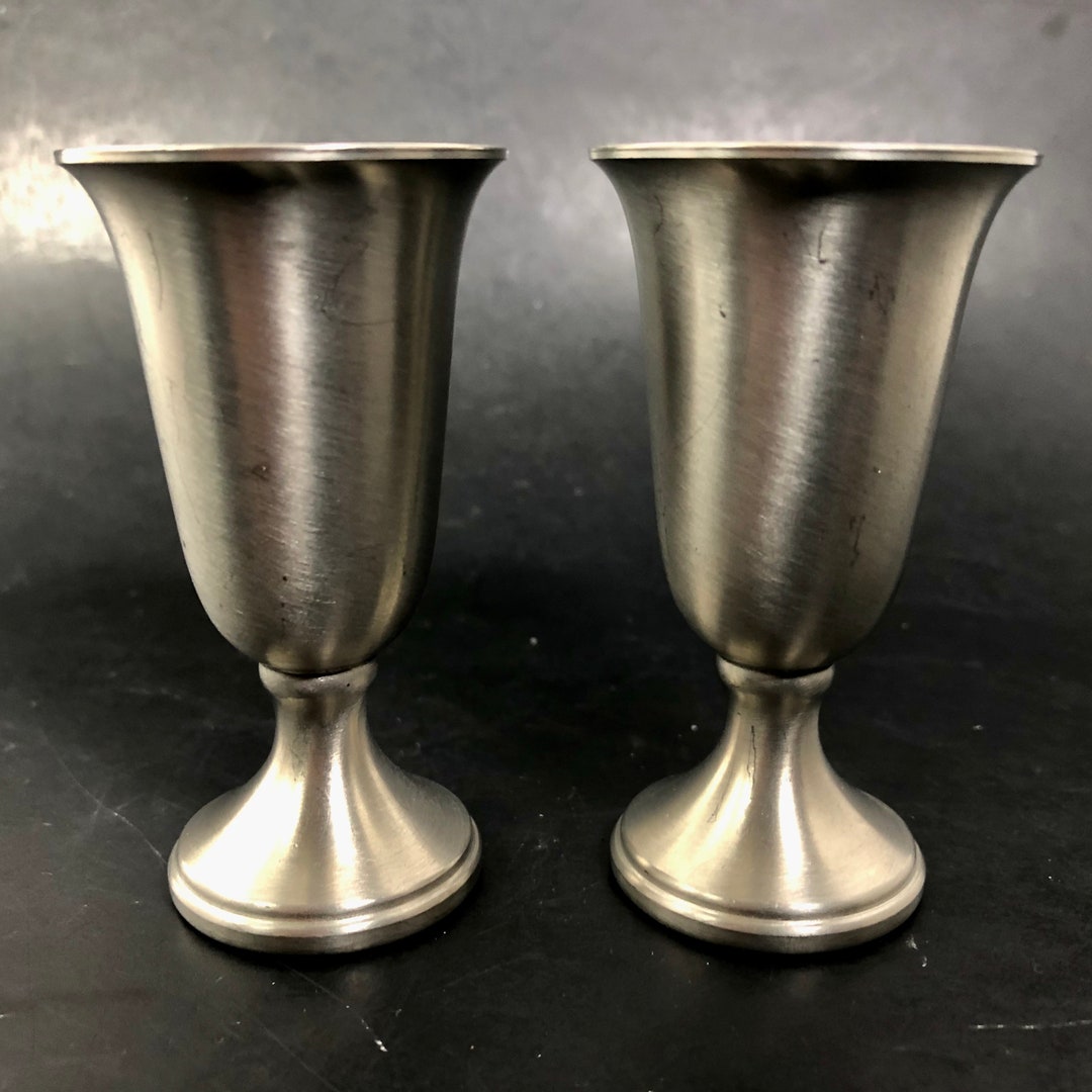 Web Pewter Cordial Cups Sipping Cups 3 Excellent Vintage Condition 70s ...