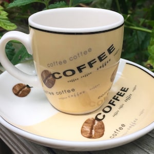 Espresso Coffee Cup Saucer China Vintage Appears New