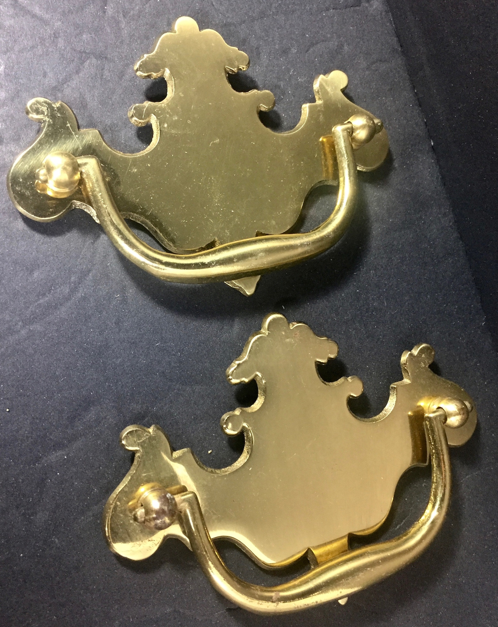 Chippendale Drawer Pulls Large Solid Brass Set of 2 Shiny Etsy