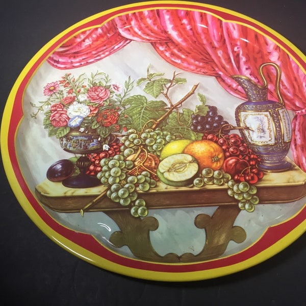 Daher Serving Tray Wall Decor Metal Painted Daher Decorated Ware Still Life Design Long Island, NY Made in England
