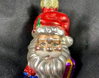 Thomas Pacconi Santa Blown Glass Christmas Ornament Excellent Vintage Condition