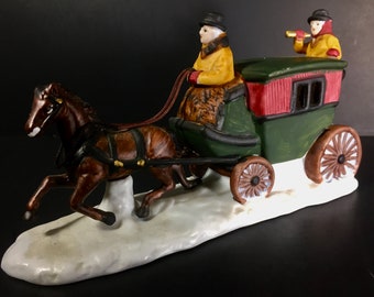 Dept 56 Dover Coach Heritage Village Retired 65900 Christmas Putz Figure Heritage Village Collection Excellent Vintage Condition