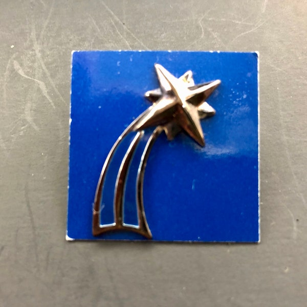 Avon Lapel Pin Shooting Star Tie Tack Brooch 90s Signed Excellent Vintage Condition