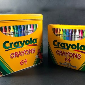Vintage BABY CRAYON box, new old stock, 5 small crayons, great graphics &  colors