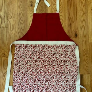 Apron Red White Valentine Holiday Brand Never Used Full Size Bib Apron Vintage