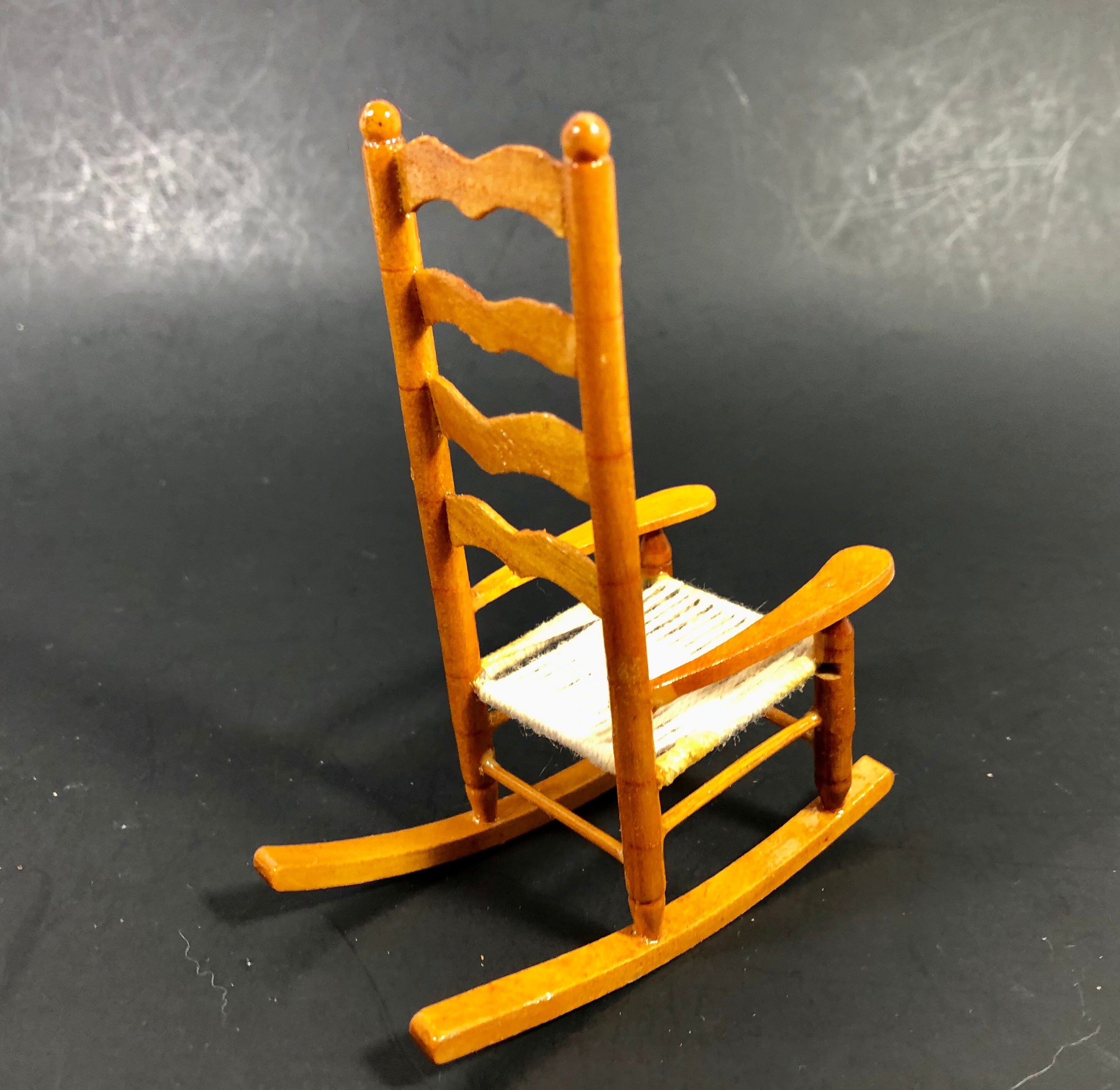 Woven Seat Rocking Chair 1.733/0  miniature dollhouse furniture wooden  rocker 