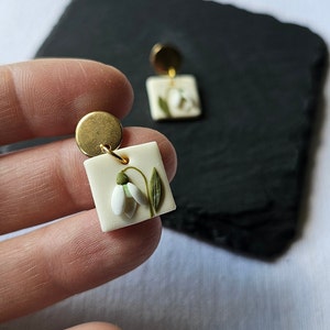 Tiny Birth Flower Earrings, Floral Earrings for birthday gift, Aesthetic earrings, Custom earrings, Birthday earrings, Birth month earrings image 9