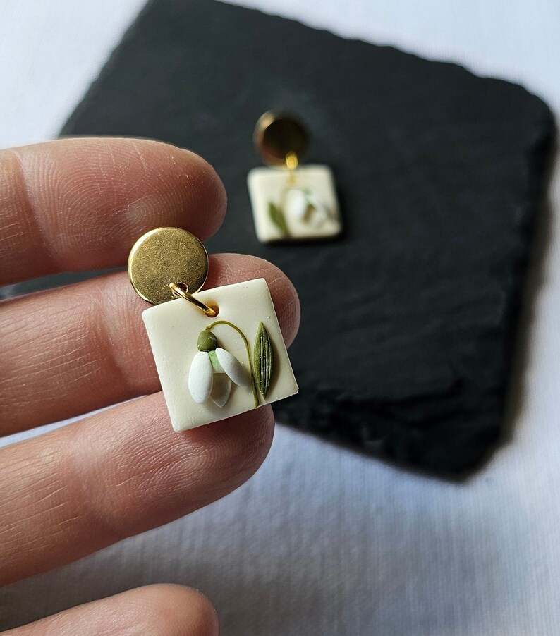 Tiny Birth Flower Earrings, Floral Earrings for birthday gift, Aesthetic earrings, Custom earrings, Birthday earrings, Birth month earrings image 9