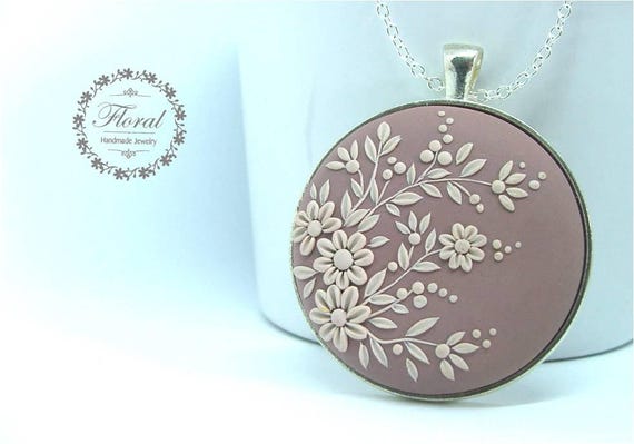 Flower Necklace Flower Jewelry Flower Necklace Silver | Etsy