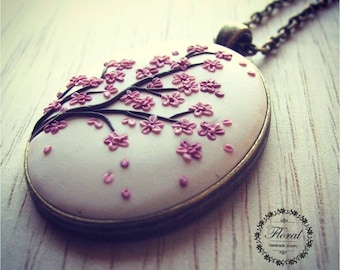 Cherry Blossom Necklace, Mothers Day Gift from Daughter, Sakura Necklace, Boho Jewelry, Gift for Mom, Mothers Day Jewelry