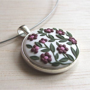 Romantisch cadeau-voor-bruid- romantische vrouw cadeau van man-bloem sieraden- bloem ketting- bloem hanger- polymeer klei sieraden-cadeau-voor-vrouw