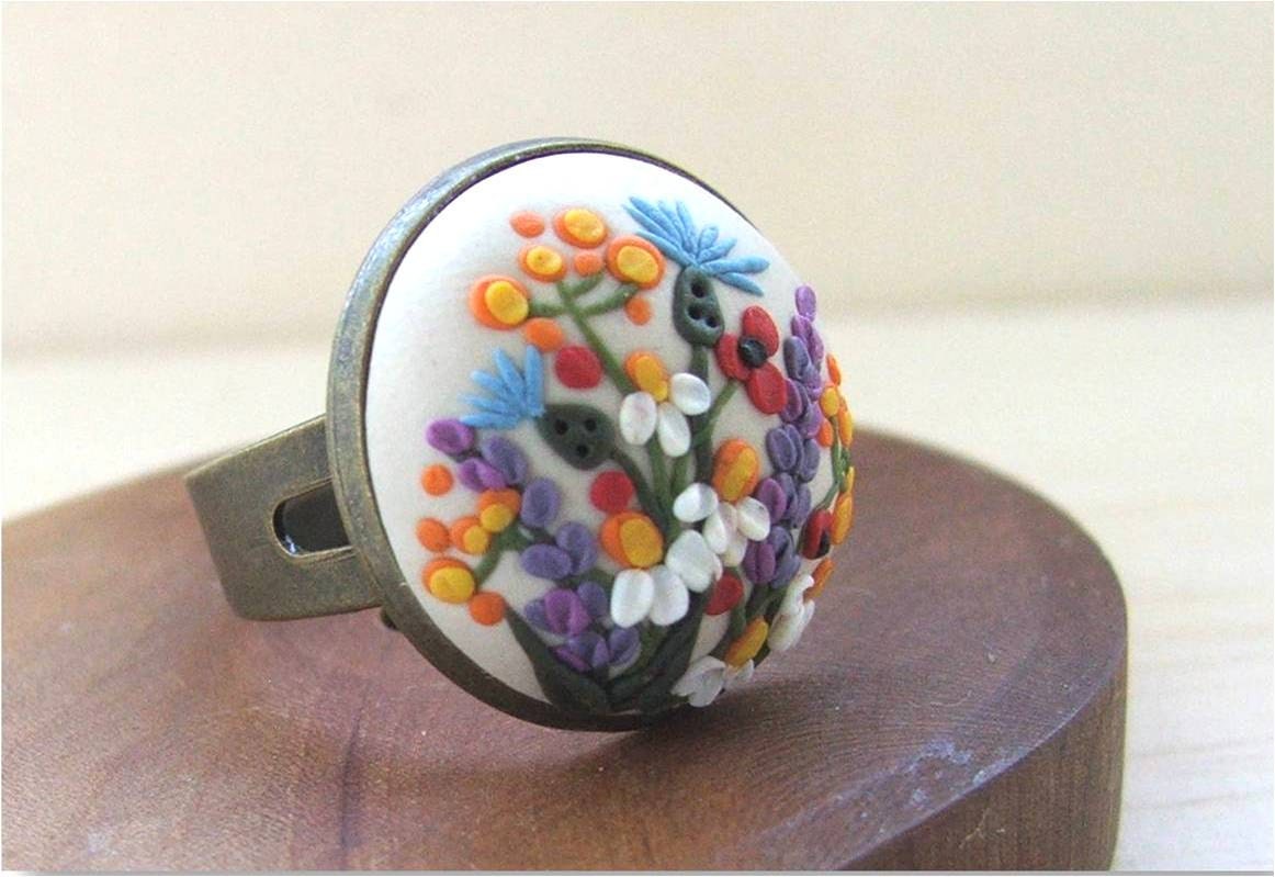 Floral Jewelry Flower Polymer Clay Jewelry Flower Ring | Etsy