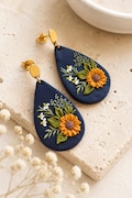 Vibrant Sunflower earrings, Clay earrings, Mom birthday gift, Polymer clay earrings, Garden lover Flower stud earrings, Mother's Day gift