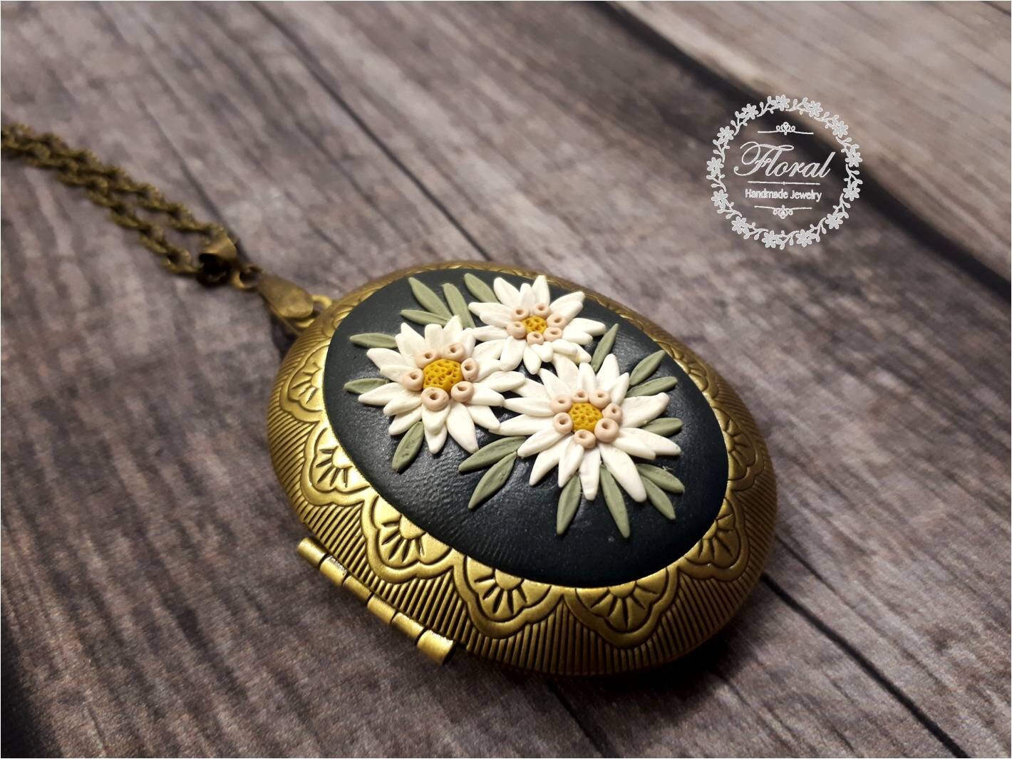 Edelweiss Necklace for Mom Edelweiss Jewelry Photo Locket Etsy