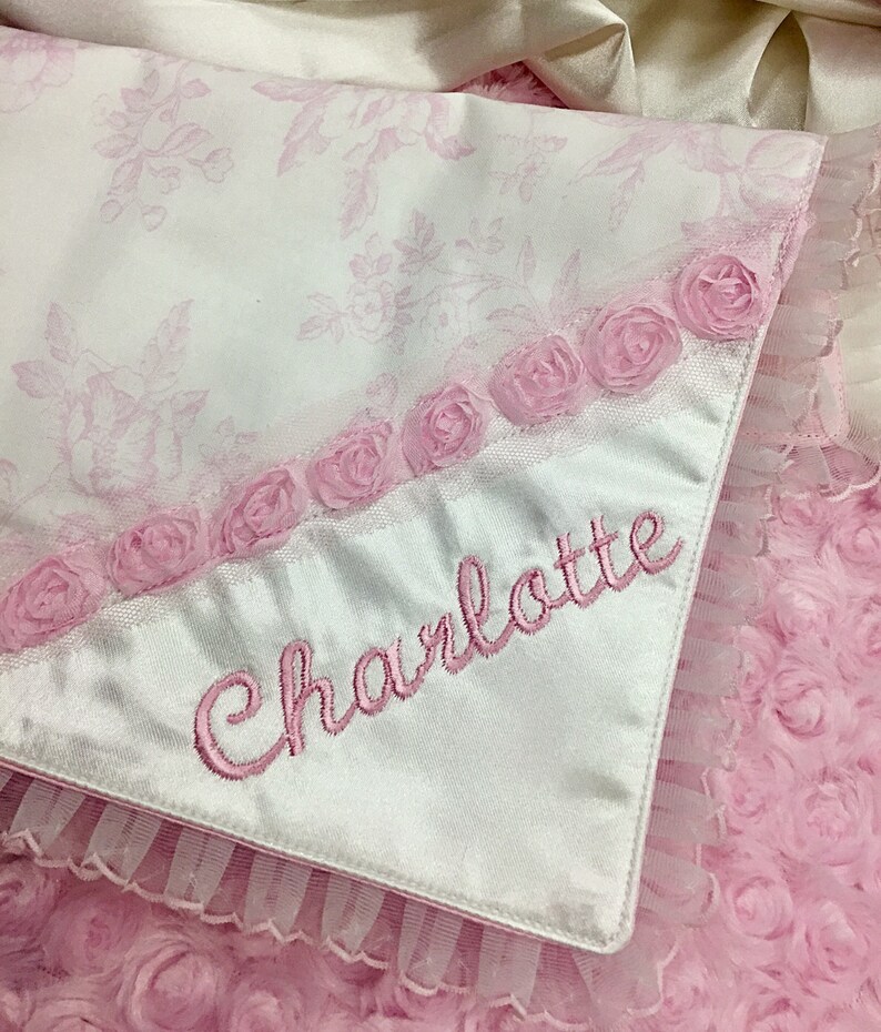 Pink Baby Blanket Personalized Baby Girl Blanket Silk Baby Etsy