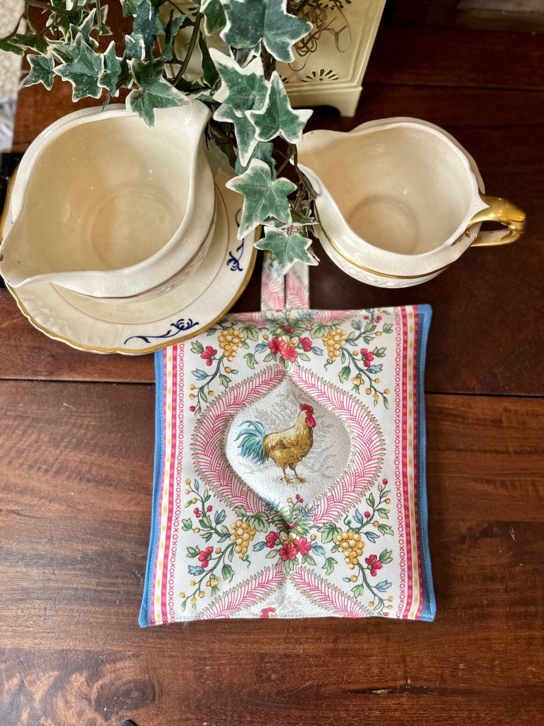 Rooster Potholder French Country Pot Holder Kitchen Linens Etsy