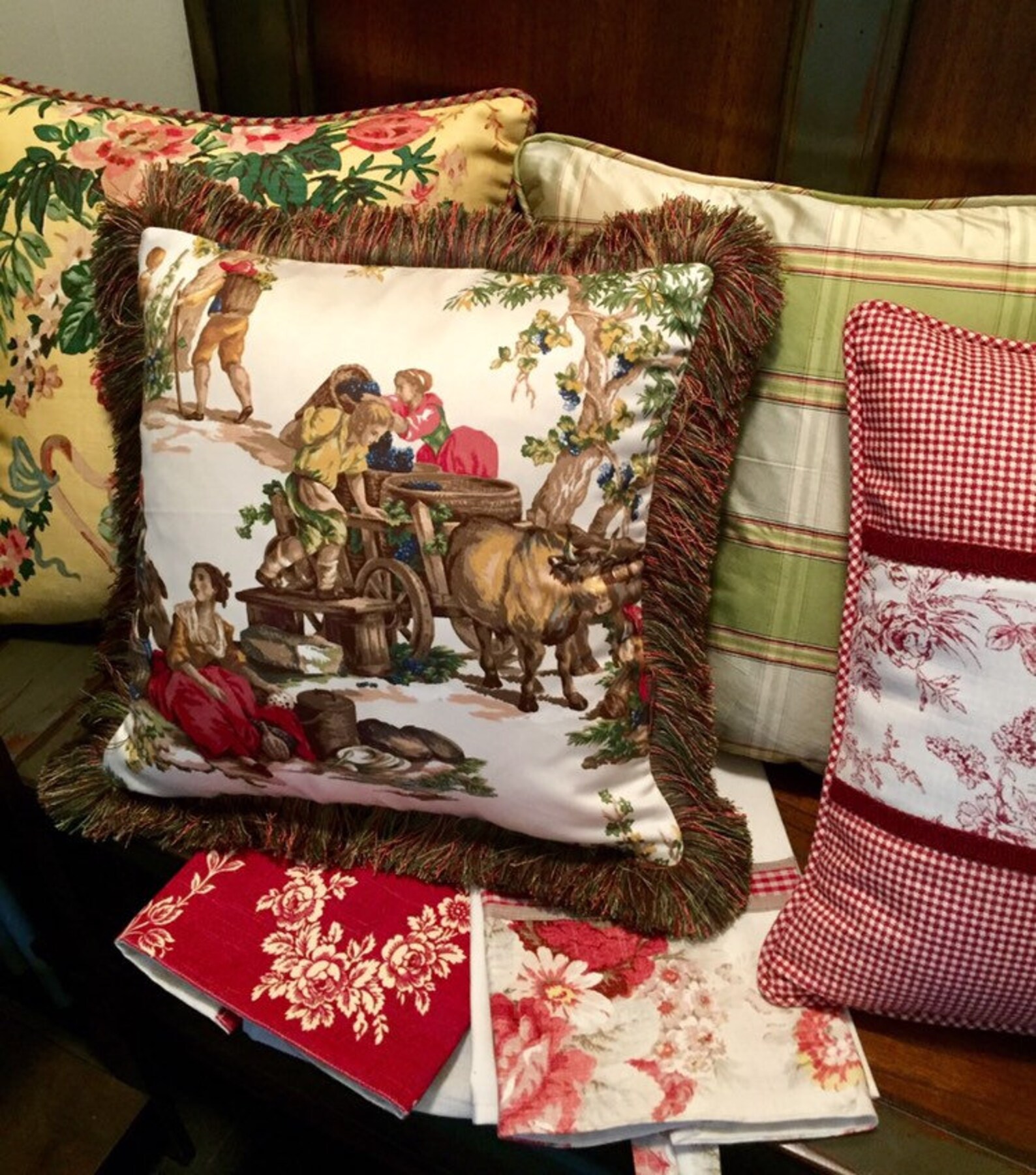 Toile Pillow Cover French Country Throw Pillow Kravet Etsy