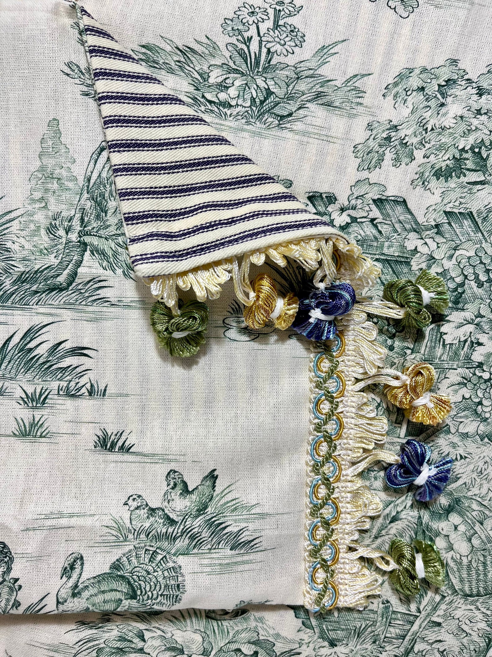 Emerald Green Toile Pillow Cover French Country Pillow Cover Etsy