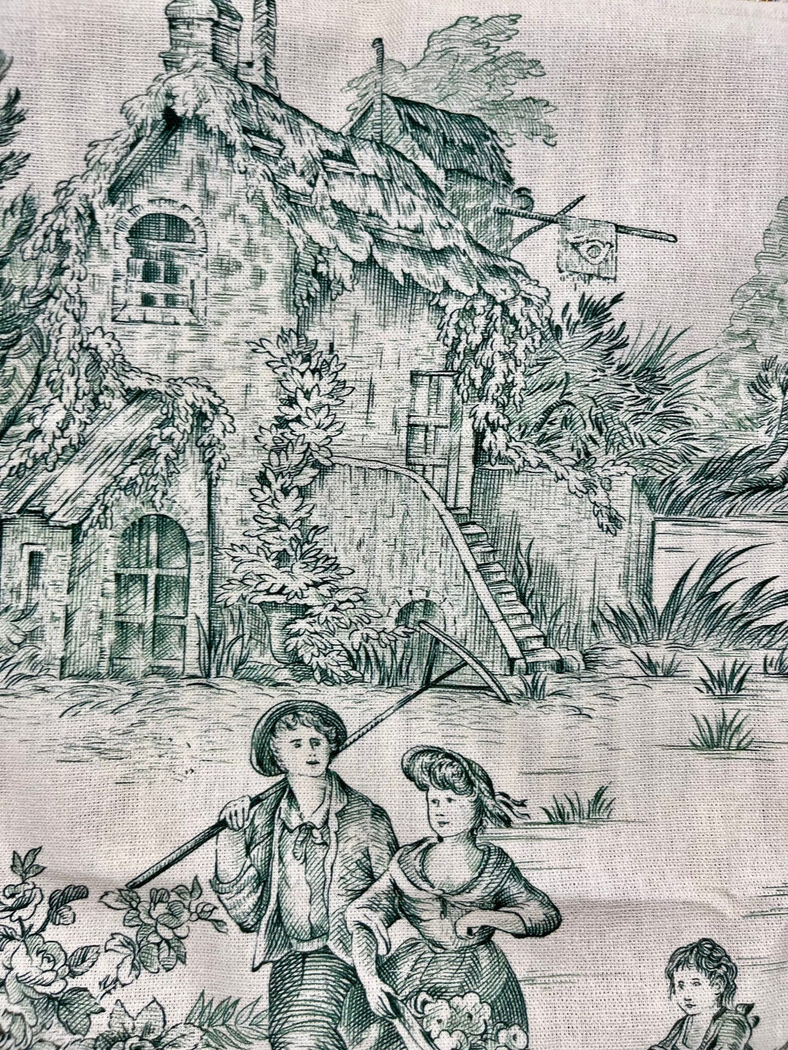 Emerald Green Toile Pillow Cover French Country Pillow Cover Etsy