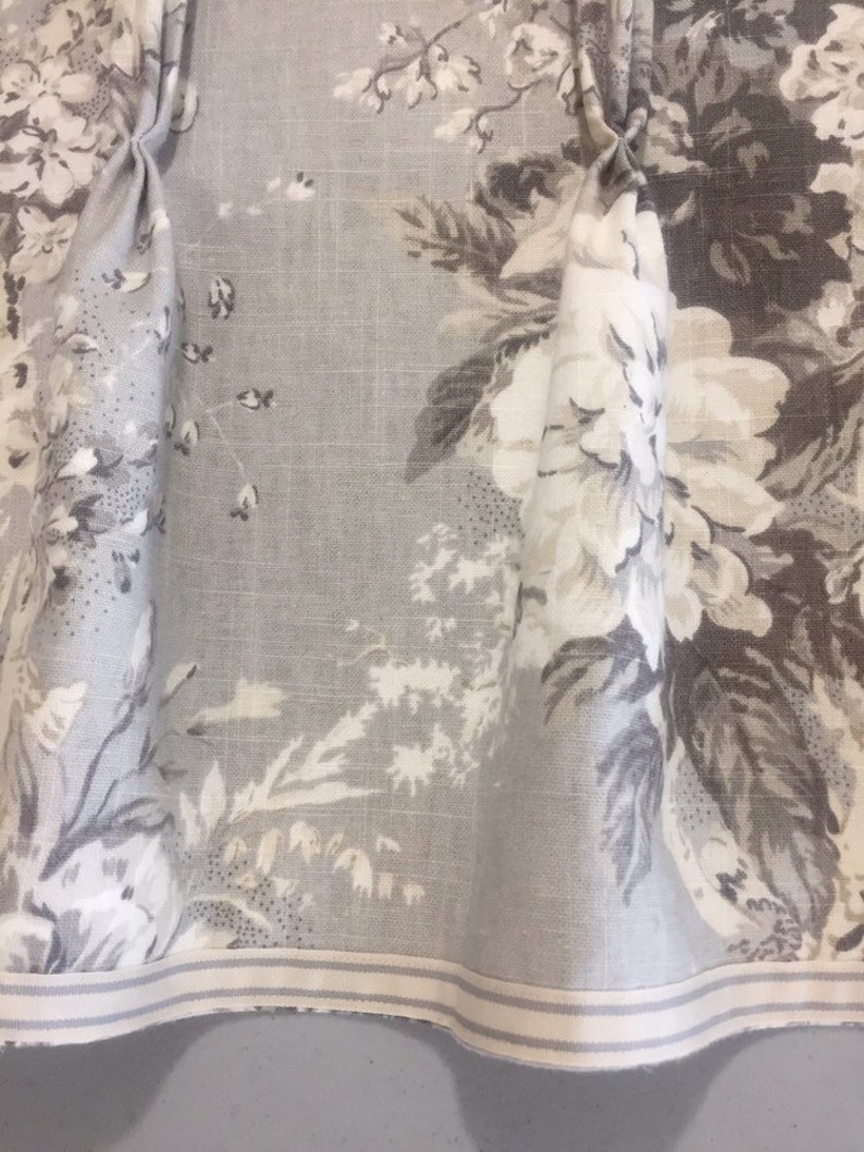 Waverly Gray Floral Valance Pinch Pleat Valance Custom Lined Etsy