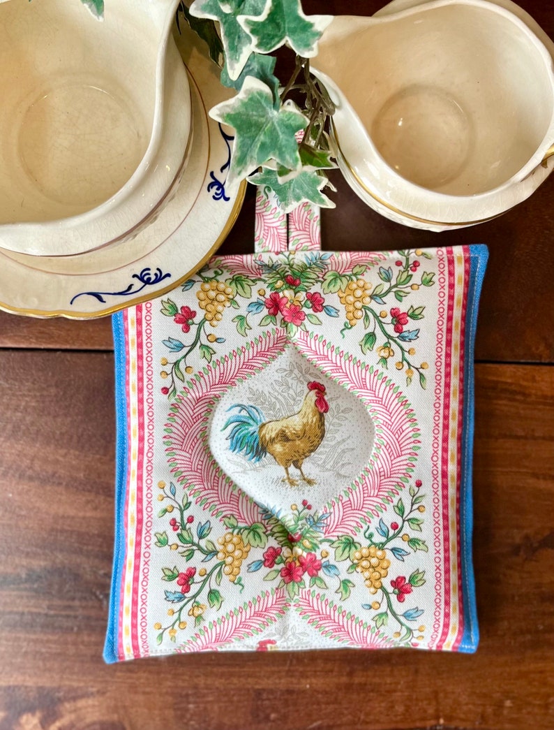 Rooster Potholder French Country Pot Holder Kitchen Linens Etsy