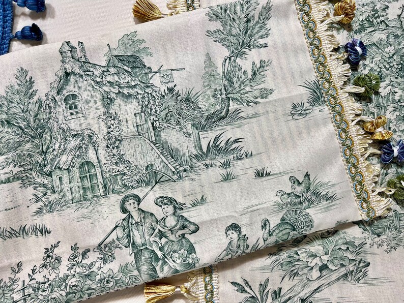 Emerald Green Toile Pillow Cover French Country Pillow Cover Etsy