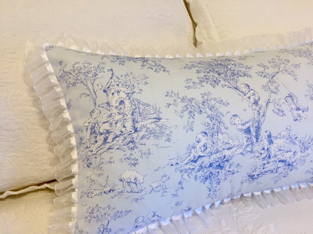 Blue Toile Pillow Cover Toile Nursery Pillow Cover French Etsy