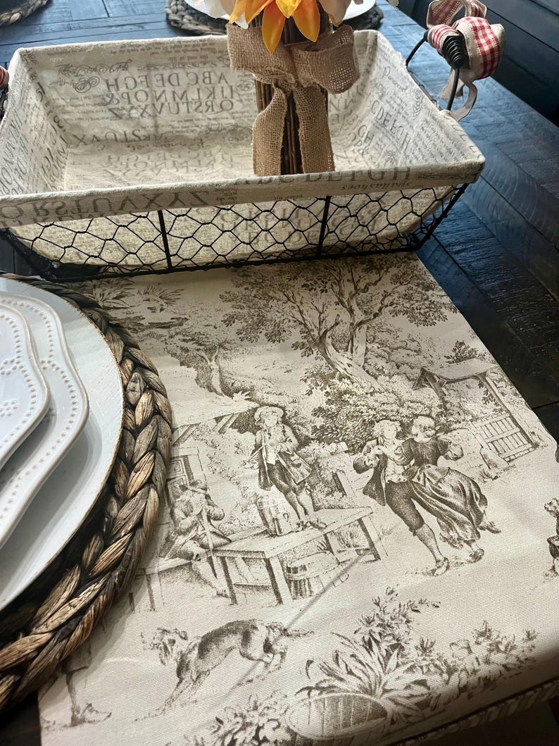 embellishedinterior Toile Table Runner