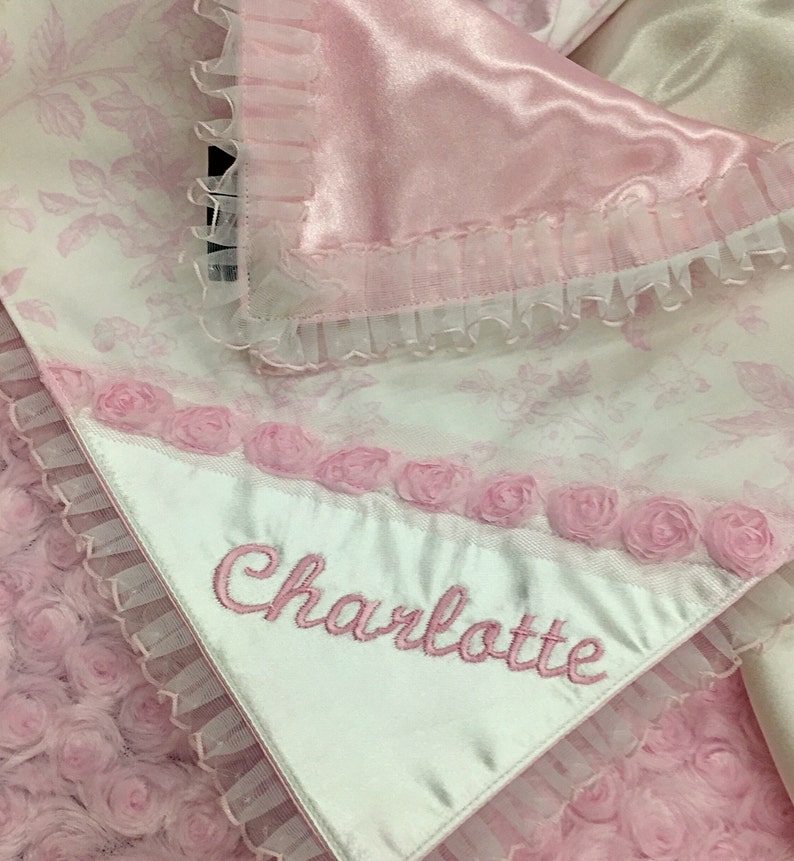 Pink Baby Blanket Personalized Baby Girl Blanket Silk Baby Etsy
