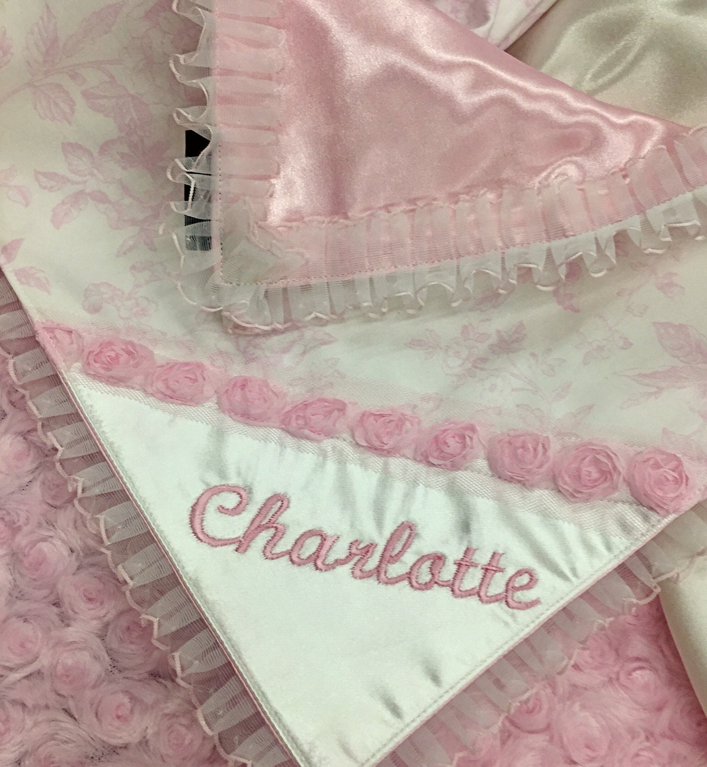 Pink Baby Blanket Personalized Baby Girl Blanket Silk Baby Etsy