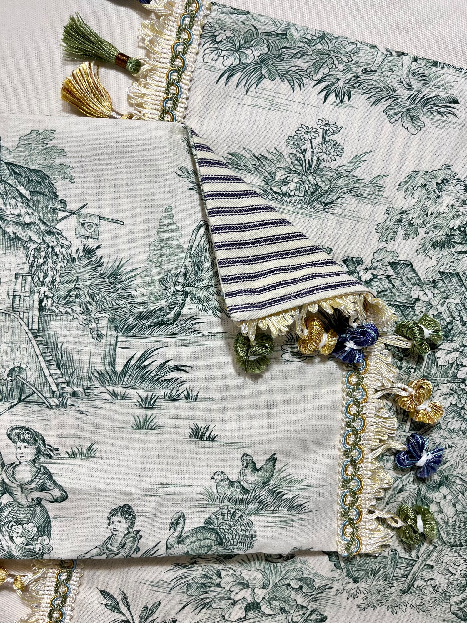 Emerald Green Toile Pillow Cover French Country Pillow Cover Etsy