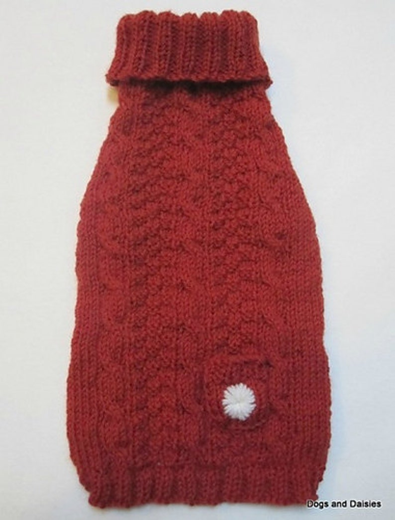 PDF Knitting Pattern Knit Dog Sweater Turtleneck Wool Animal Pet Coat