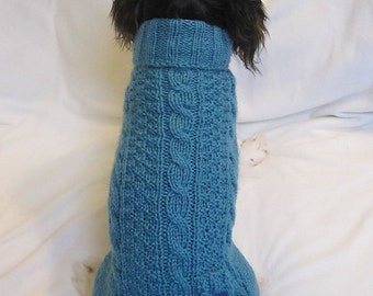 PDF Knitting Pattern Knit Dog Sweater Turtleneck Wool Animal Pet Coat