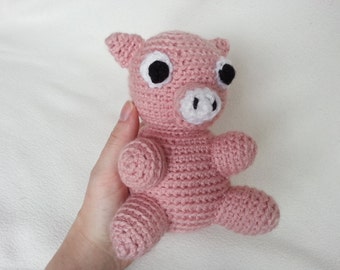 PDF Crochet Pattern Amigurumi Pig Stuffed Baby Toy