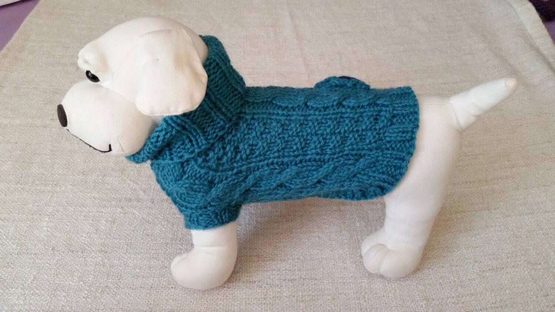 PDF Knitting Pattern Knit Dog Sweater Turtleneck Wool Animal Etsy UK