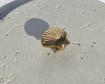Gold Brass Shell Drawer Knob