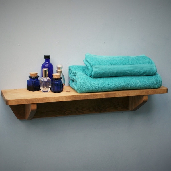 Wood Bathroom Shelf Etsy UK