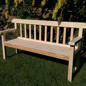 garden bench seat, natural wood, traditional rustic country cottage outdoor garden furniture, custom handmade in Somerset *NOT free delivery